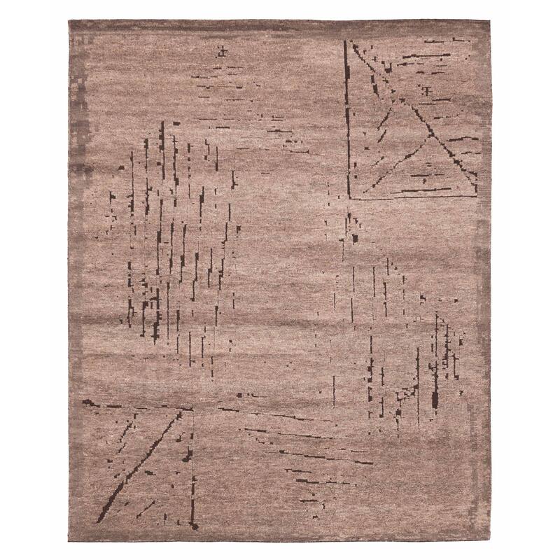 ECARPETGALLERY Hand-knotted Tangier Brown Wool Rug - 8'1 x 10'1