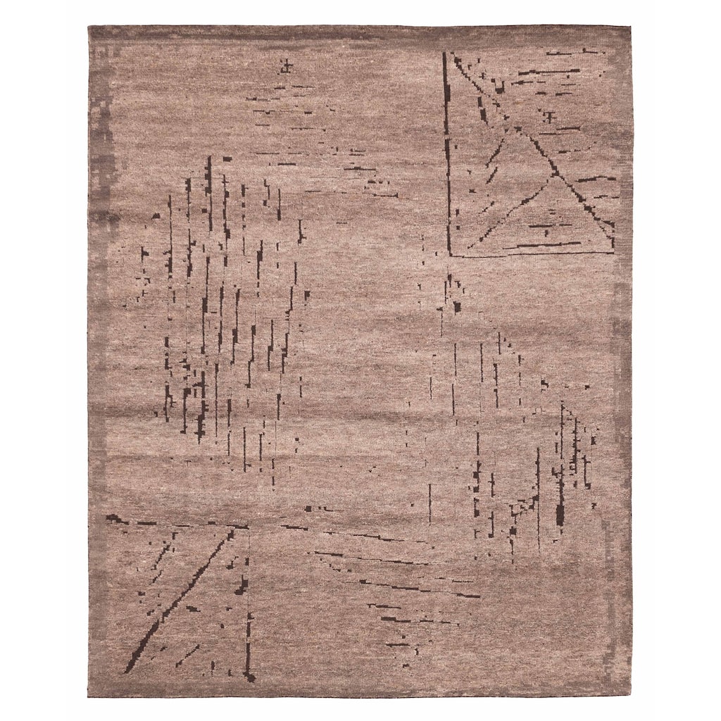 ECARPETGALLERY Hand-knotted Tangier Brown Wool Rug - 8'1 x 10'1