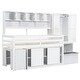 preview thumbnail 7 of 29, Efficient Twin Size Wooden Loft Bed Big Storage, Under-bed Desk, Drawers and Integrated Wardrobe, Mobile Workstation, White