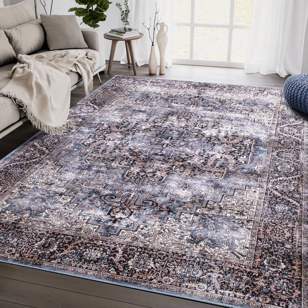 Abani Rugs Lola LOL160A Vintage Brown Blue Area Rug
