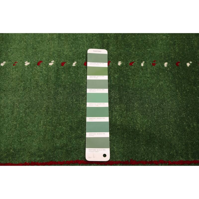 ECARPETGALLERY Hand Loomed Kashkuli Gabbeh Green Wool Rug - 4'11 x 7'10