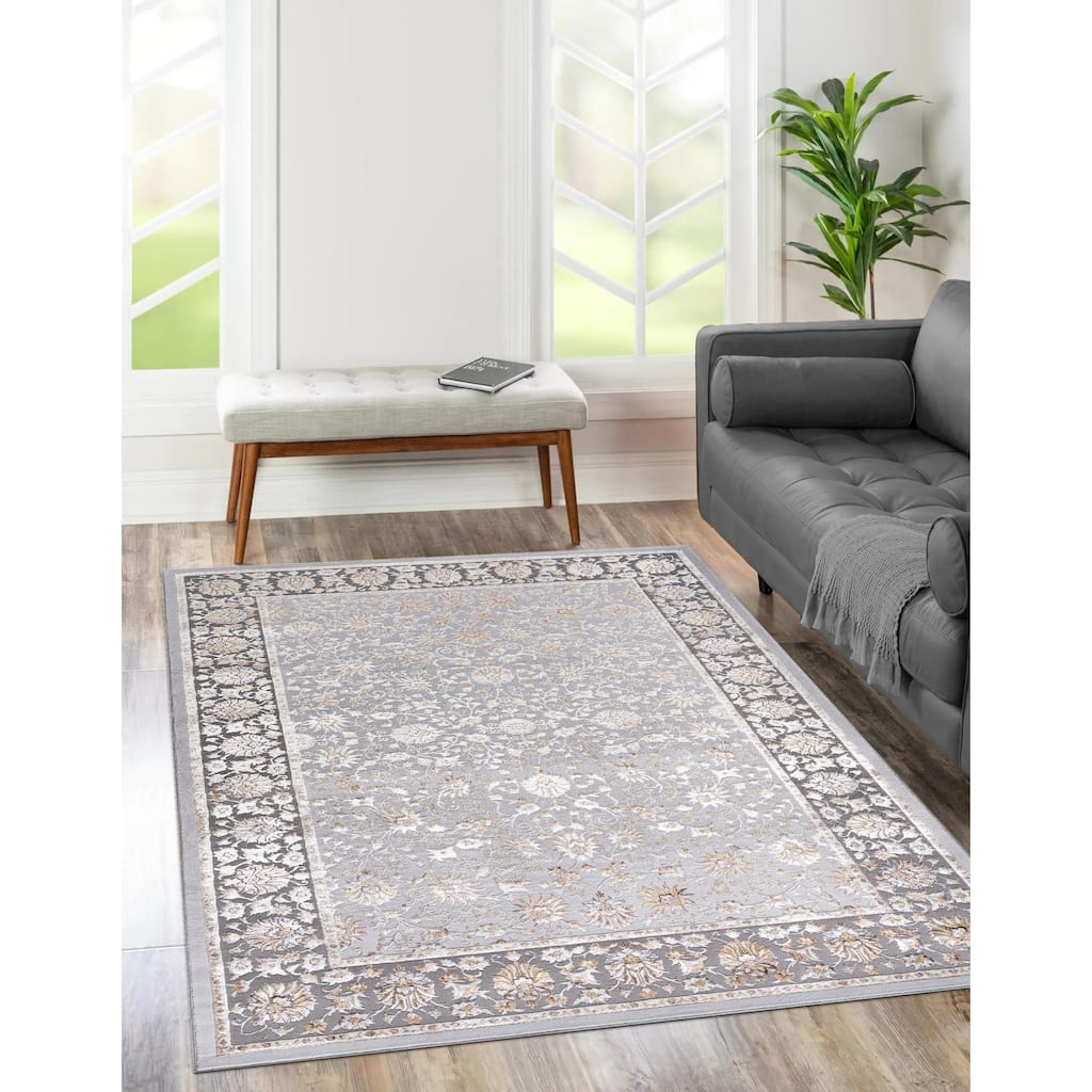 Lafi Collection Light Grey Transitional Abstract Area Rugs