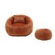preview thumbnail 14 of 30, Modern Bean Bag Chairs, Comfy Round Chair for Adults with Ottoman, Leisure Single Sofa Reading Chair with Pillow
