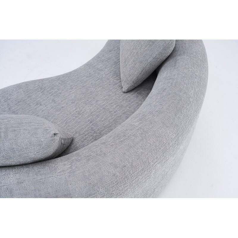 Single S-Curved Chenille Sofa Chair, No Assembly