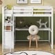 preview thumbnail 3 of 6, White Twin Loft Bed with Desk, Shelves & Drawers