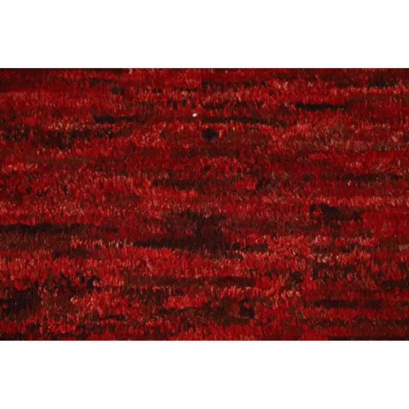 Red Moroccan Oriental Rug Handmade Wool Carpet - 5'2" x 6'7"