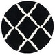 preview thumbnail 138 of 162, SAFAVIEH Dallas Shag Giusy Trellis 1.5-inch Thick Rug 6' Round - Black/Ivory - Round