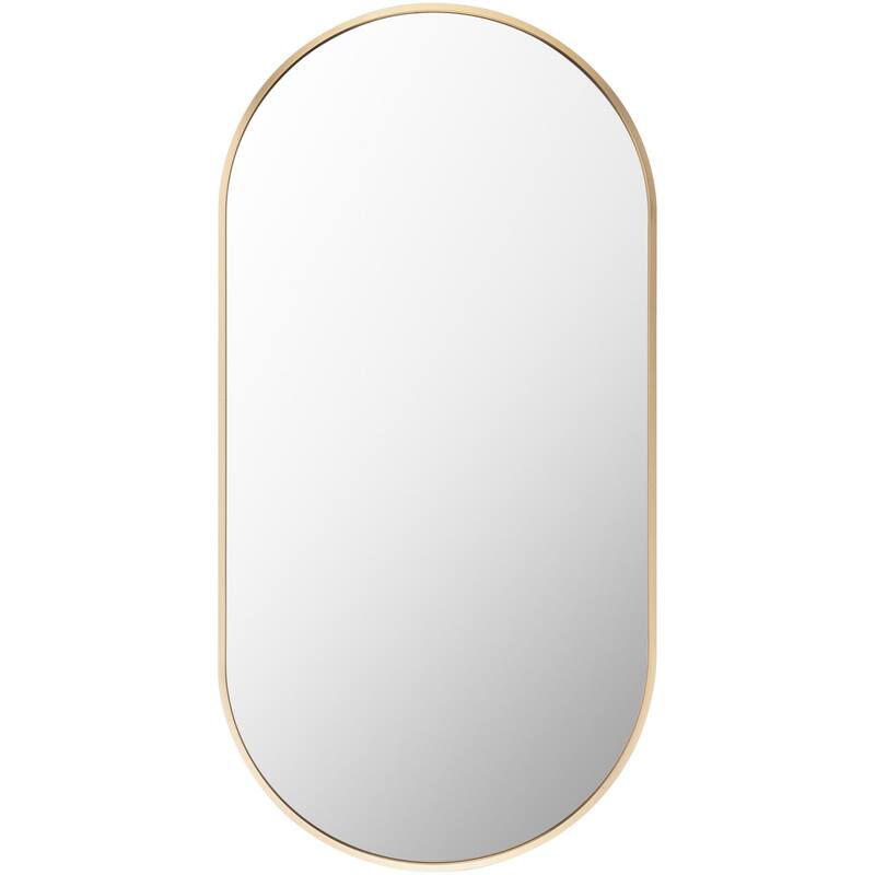 Livabliss Aranya Modern Aluminum Oval Pill-Shaped Accent Mirror