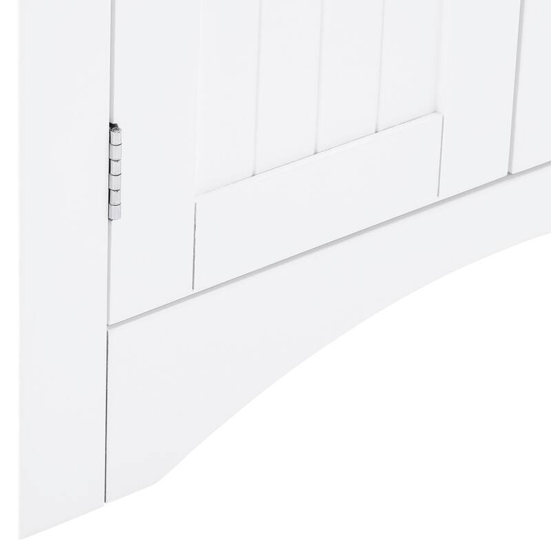 Free-Standing Corner Storage: Perfect for Bathroom, Kitchen, and Living Room. Features Doors, Shelves