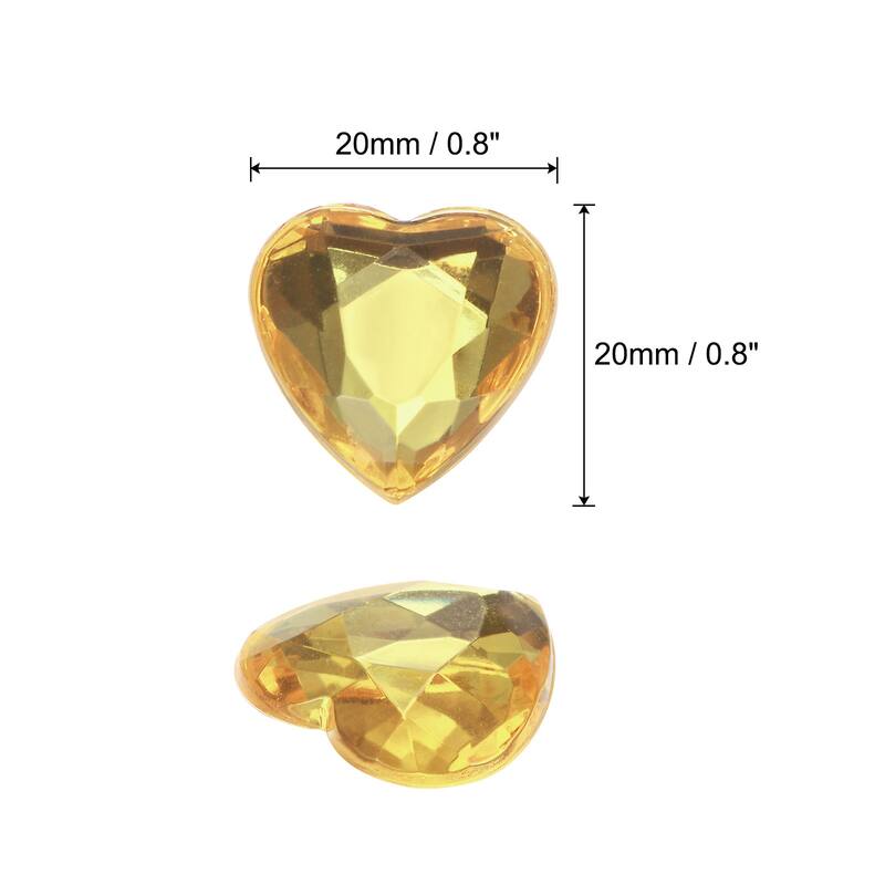 40 Pcs Acrylic Flat Back Rhinestones 20mm Heart Artificial Gemstone - Light Brown