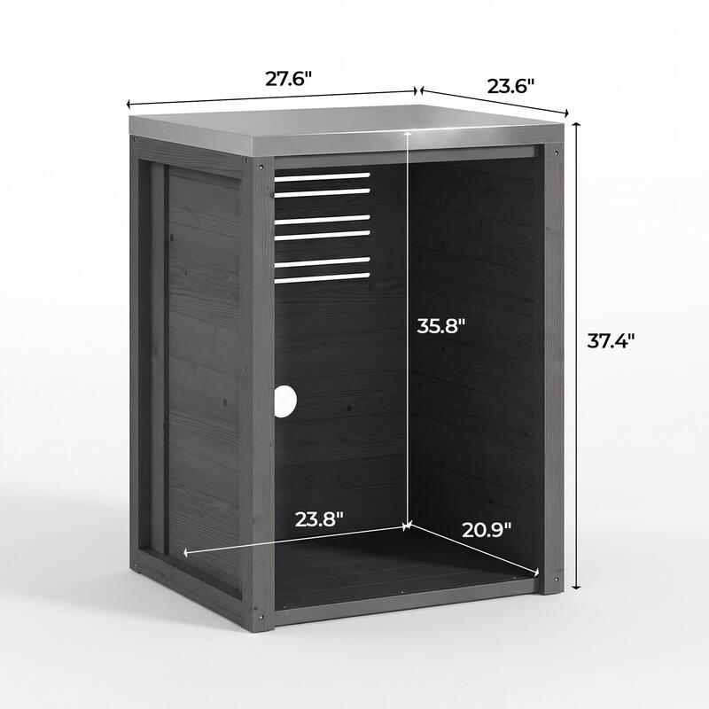 Modular Outdoor Kitchen Island Set, 100% Solid Wood BBQ Cabinet , Patio Kitchen Bar Table