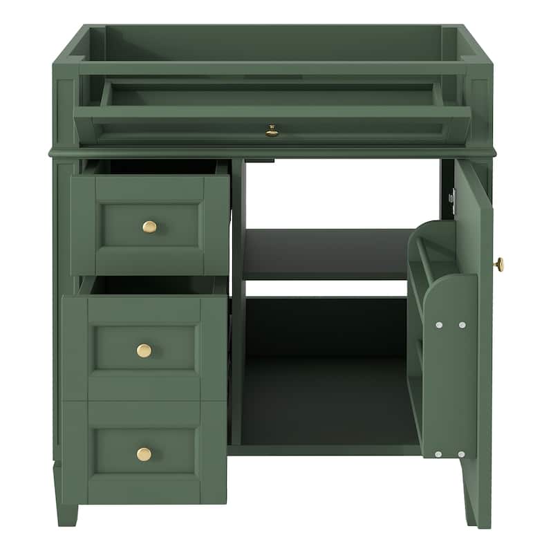 29" Bathroom Vanity with 2 Drawers and Tip-out Drawer (No Sink)