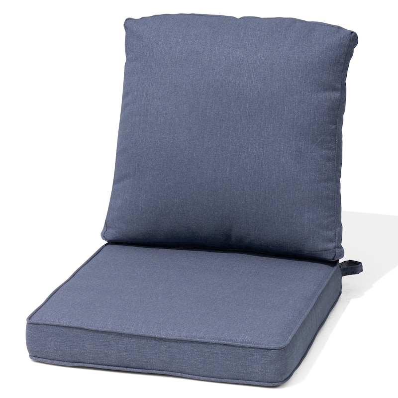 22 x 21 in Patio Premium fabric Outdoor Seat Cushions Set (Seat & Back) - 1PC - SKY