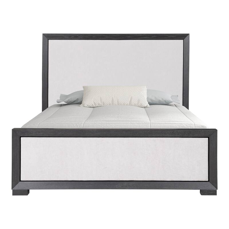 Furniture of America Durem II Modern Classic 5-Piece Solid Wood Panel Bedroom Set with 3-Drawer Nightstand