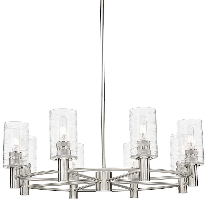 Innovations Lighting 434-8CR-10-32 Crown Point Chandelier Crown Point - Satin Nickel / Seedy