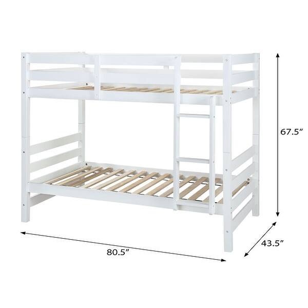 dimension image slide 0 of 2, Valais Twin/Twin Bunk Bed with Front Ladder
