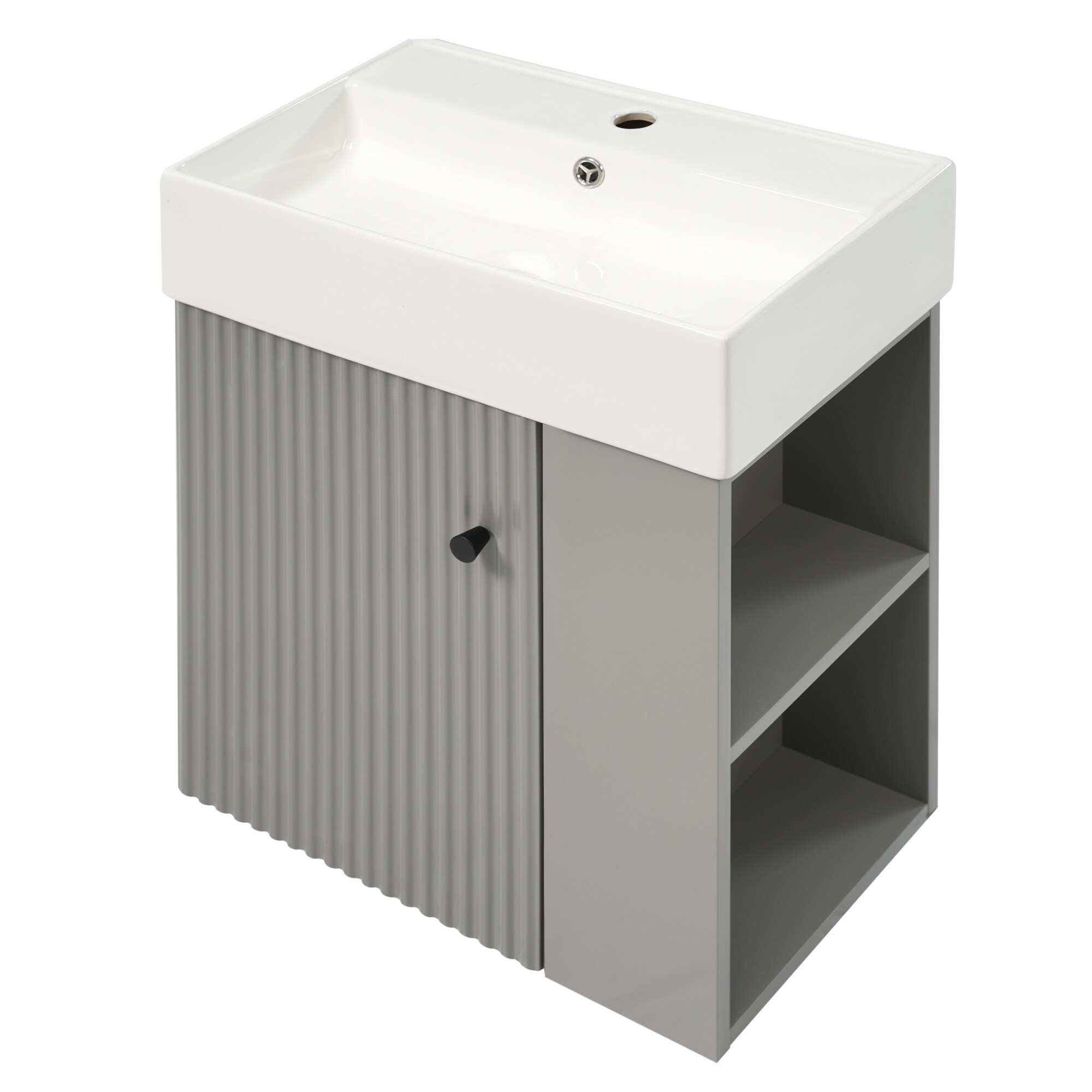 21.6 inch Modern Floating Bathroom Vanity with Ceramic Basin