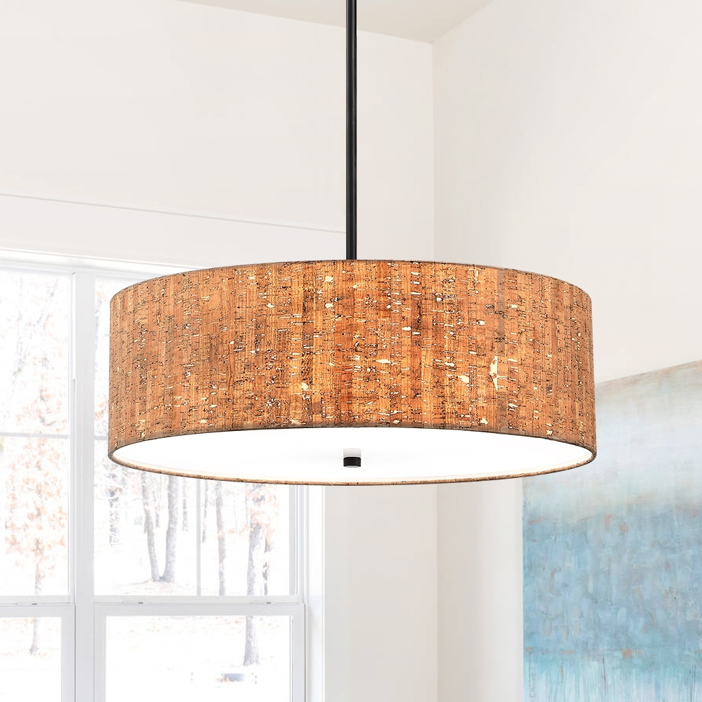 4 Light Drum Pendant Chandelier with Black Canopy 22