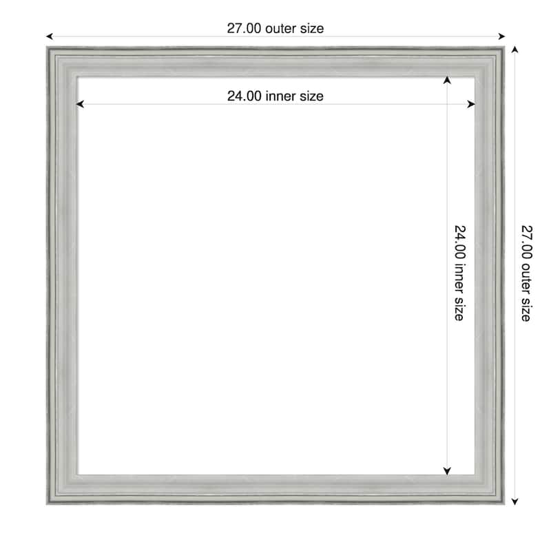 Amanti Art Bel Volto Silver Framed Dry Erase Magnetic Board - 27 x 27 in