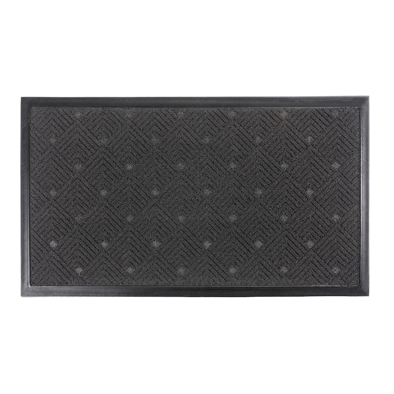 KAF Home 17"x30" Nested Angles Door Mat - Black - 30"W x 17"D