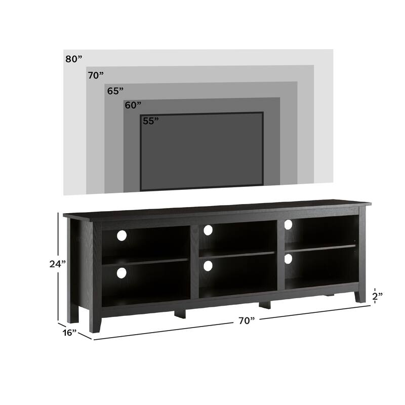 Middlebrook Designs 70-inch Wooden TV Stand with Open Storage