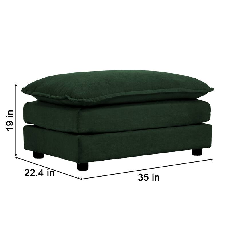 GDFStudio - Zika Chenille 3-Seater Sofa with 2 Ottoman