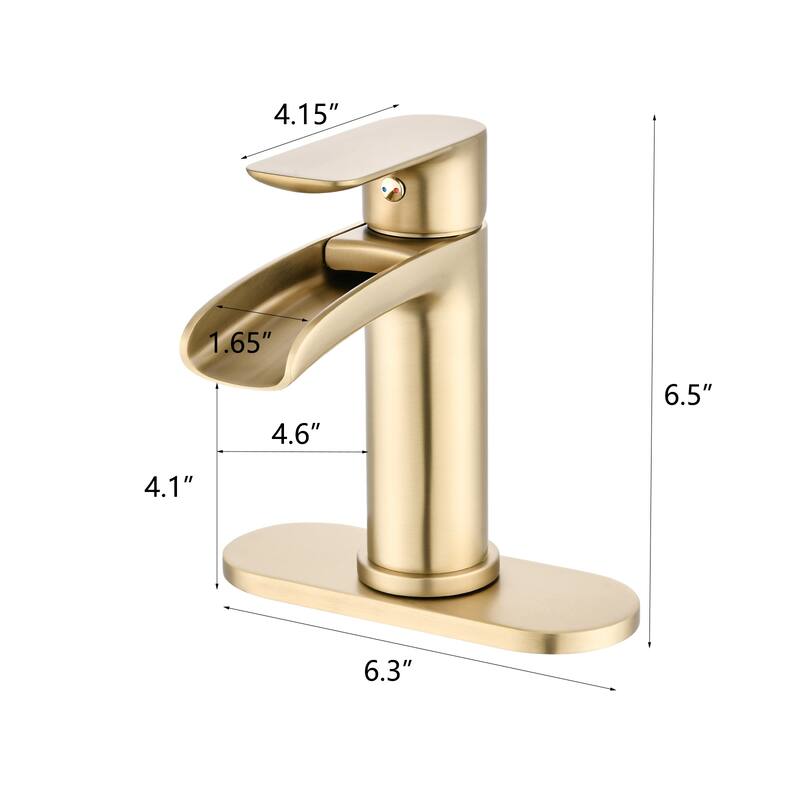 Topcraft Single Handle Waterfall Bathroom Faucet with Baseplate