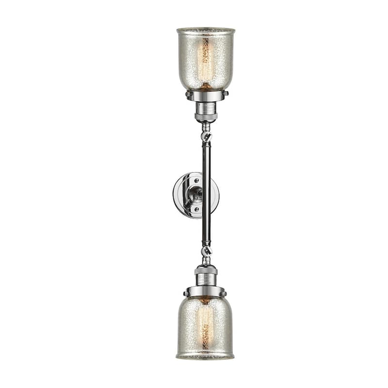 Innovations Lighting Small Bell 2 Light 23" Wide Bathroom Vanity Light - Polished Chrome / Silver Plated Mercury