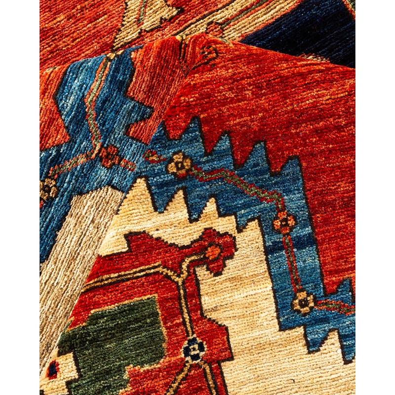 Overton Hand Knotted Wool Vintage Inspired Traditional Serapi Ivory Area Rug - 10' 4" X 8' 2"