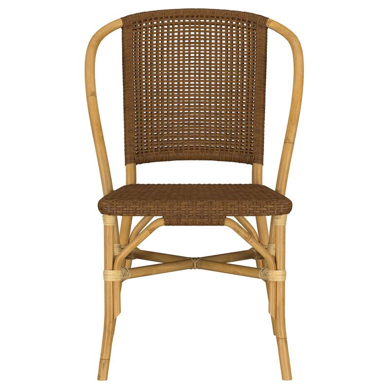 Lexley Woven Rattan Dining Side Chair Brown (Set of 2)