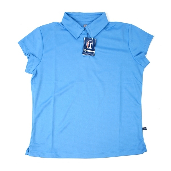PGA TOUR Women's Polo Shirt - Baby Blue Solid - Small