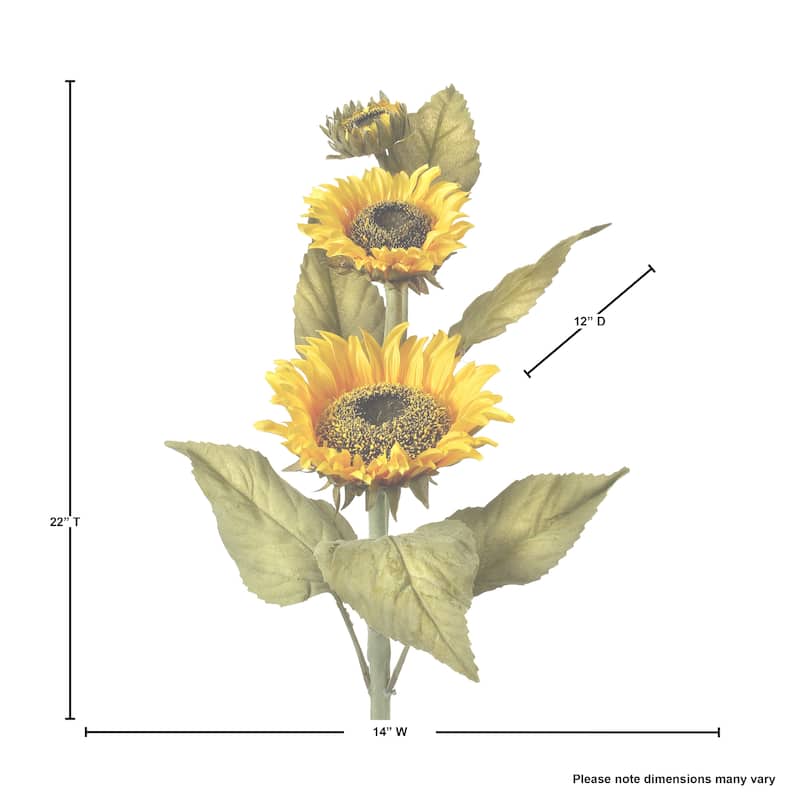 Deluxe Sunflower X2 Bud 22"
