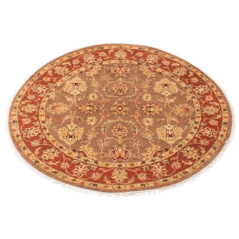 ECARPETGALLERY Hand-knotted Jamshidpour Brown Wool Rug - 4'0 x 4'0
