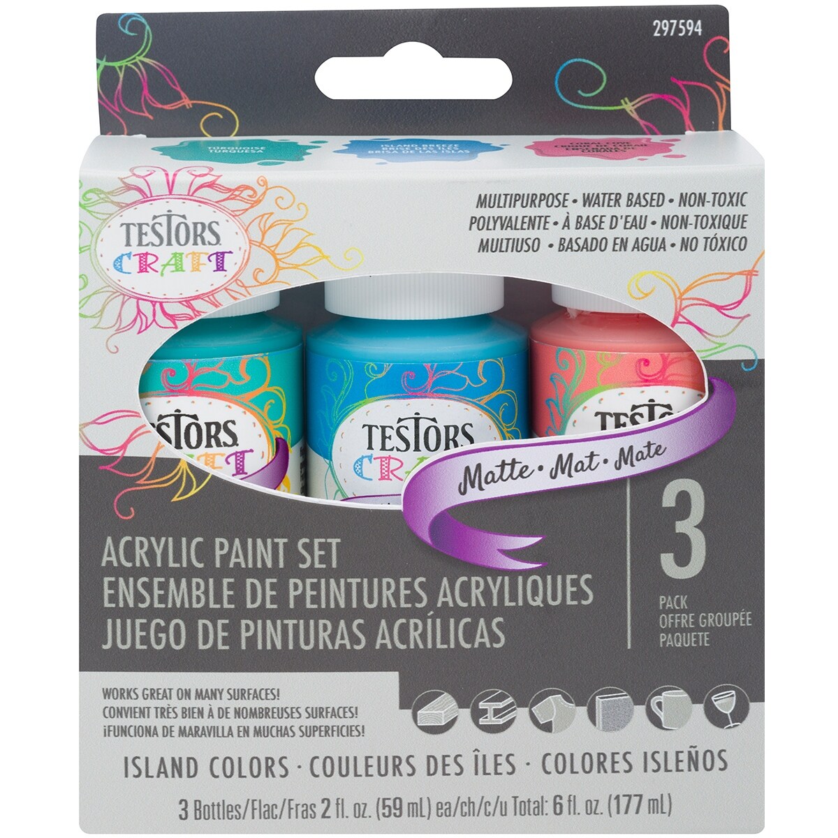 Shop Testors Craft Acrylic Paint Set 3 Pkg Island Colors Matte