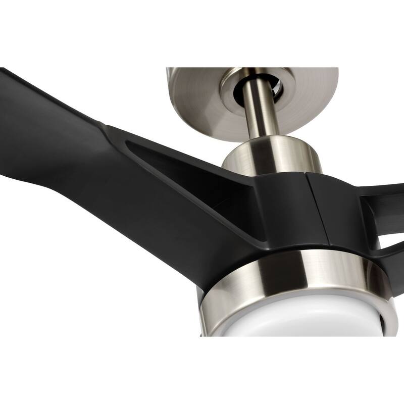 Belen Collection 60-in Three-Blade Brushed Nickel Modern Ceiling Fan with Matte Black Blades - 60 in x 60 in x 13.5625 in