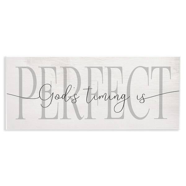 Stupell God's Timing is Perfect Phrase Farmhouse Pattern Wood Wall Art ...