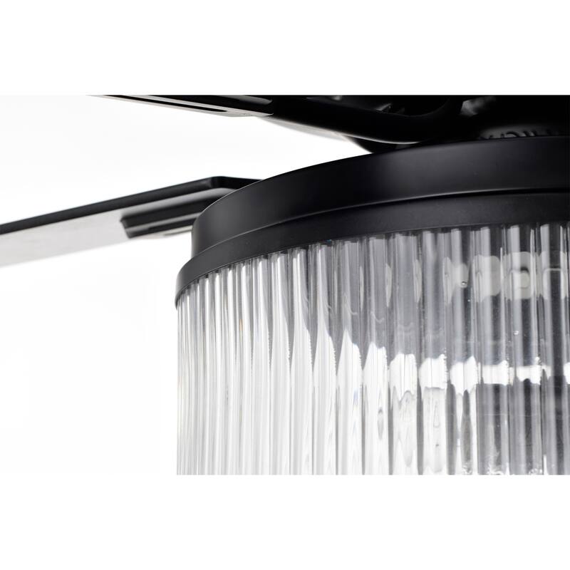 Elvira 52 Inch Chrome Polished and Matte Black Finish Ceiling Fan with Remote