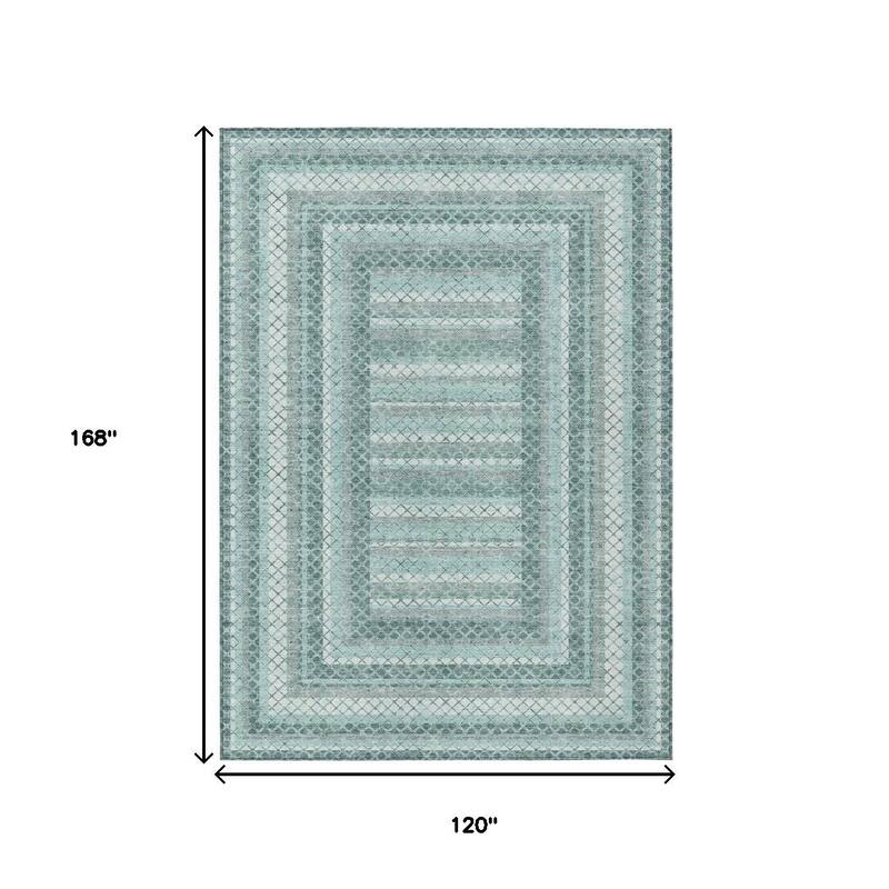 HomeRoots Geometric Transitional Rectangle Outdoor Rug