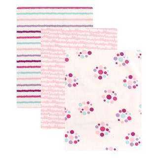 Luvable Friends Baby Girl Cotton Flannel Receiving Blankets, Girl Dots, One Size - Girl Dots - One Size