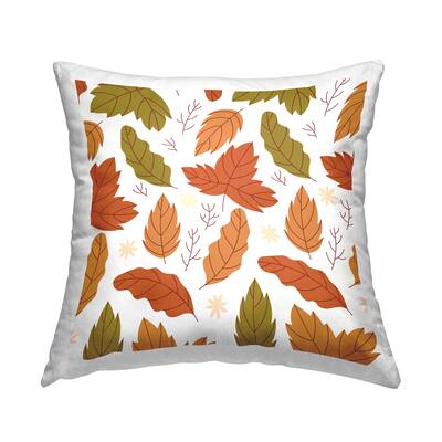 Stupell Industries Autumn Foliage Leaves Nature Botanical Pattern Printed Throw Pillow by Daphne Polselli