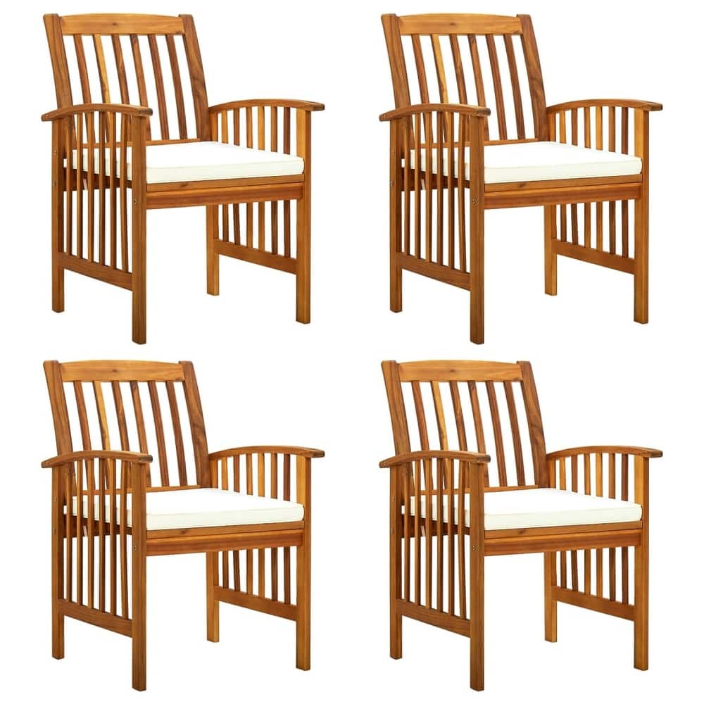 vidaXL Patio Dining Chairs with Cushions Solid Wood Acacia