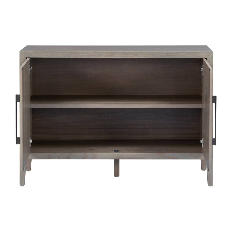 Farmhouse Sideboard Cabinet, Stylish Pine Veneer Design with Double Doors and Adjustable Feet for Storage