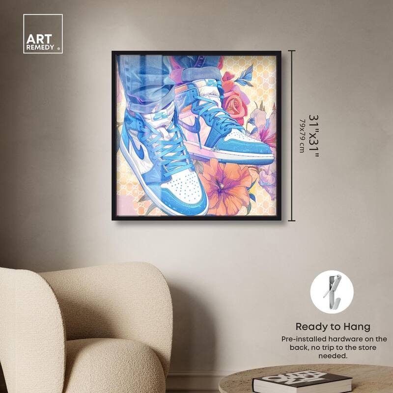 Sneakers in Bloom Shadowbox by Art Remedy
