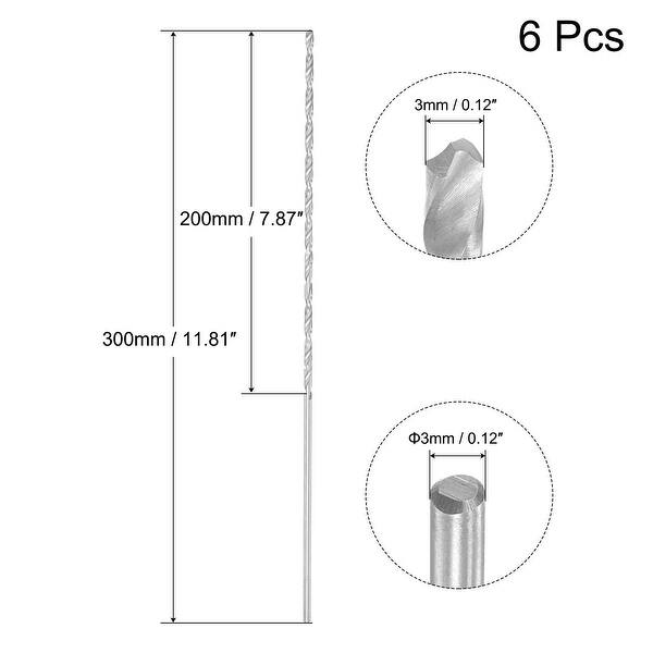High Speed Steel Extended Twist Drill Bits 2mm Drill Dia. 300mm Length ...