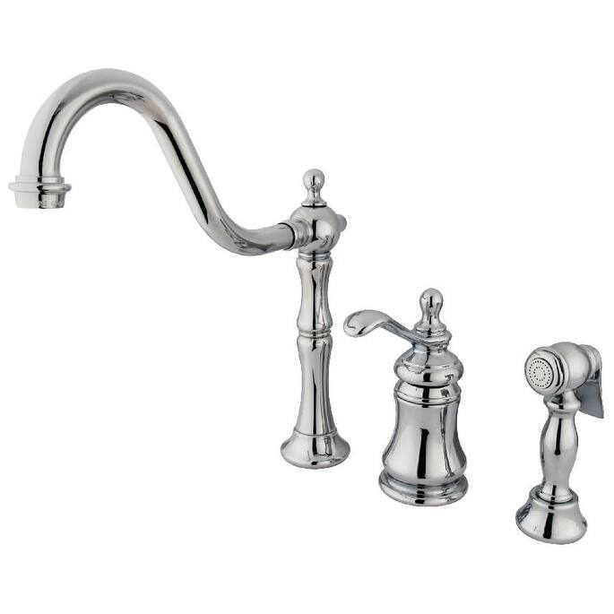 Kingston Brass Templeton Kitchen Faucet with Metal Lever Handle and