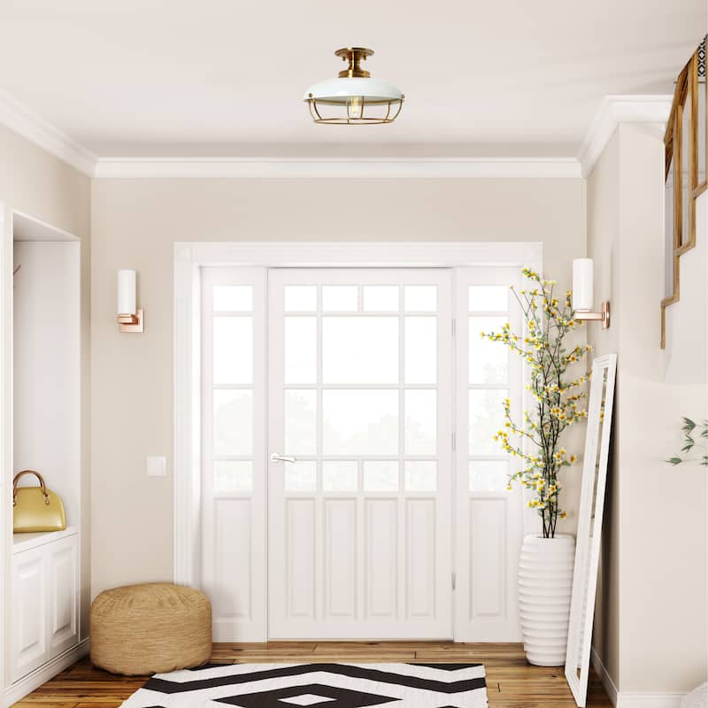 Robert Stevenson Lighting Presley - Semi-Flush Mount Ceiling Light - 13.0"L x 13.0"W x 9.0"H