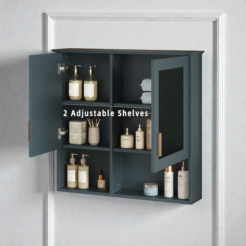 30 Inch Wall Mounted Bathroom Medicine Cabinet with Mirror, Adjustable Shelves, Soft Close Doors