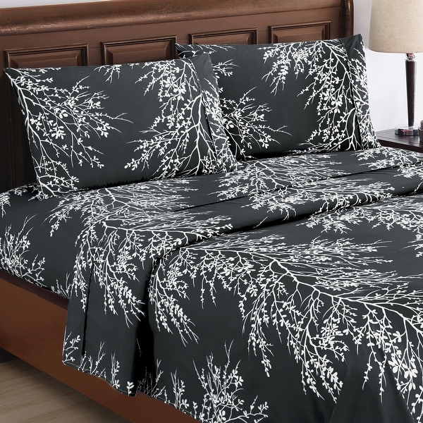 4 Piece Foliage Bed Sheets and Pillowcases Set On Sale Bed Bath Beyond 36715413