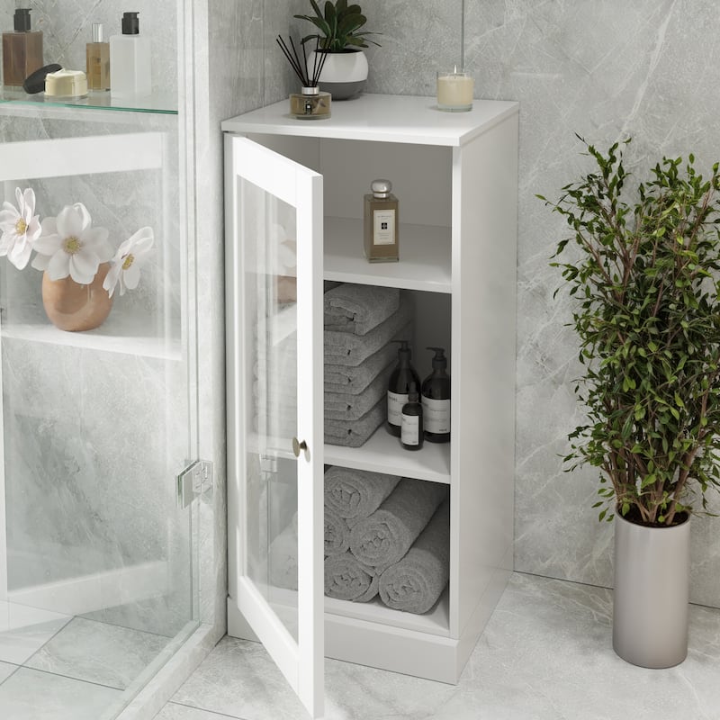 100% Solid Wood 16.5" Bathroom Cabinet with Optional Doors by Palace Imports