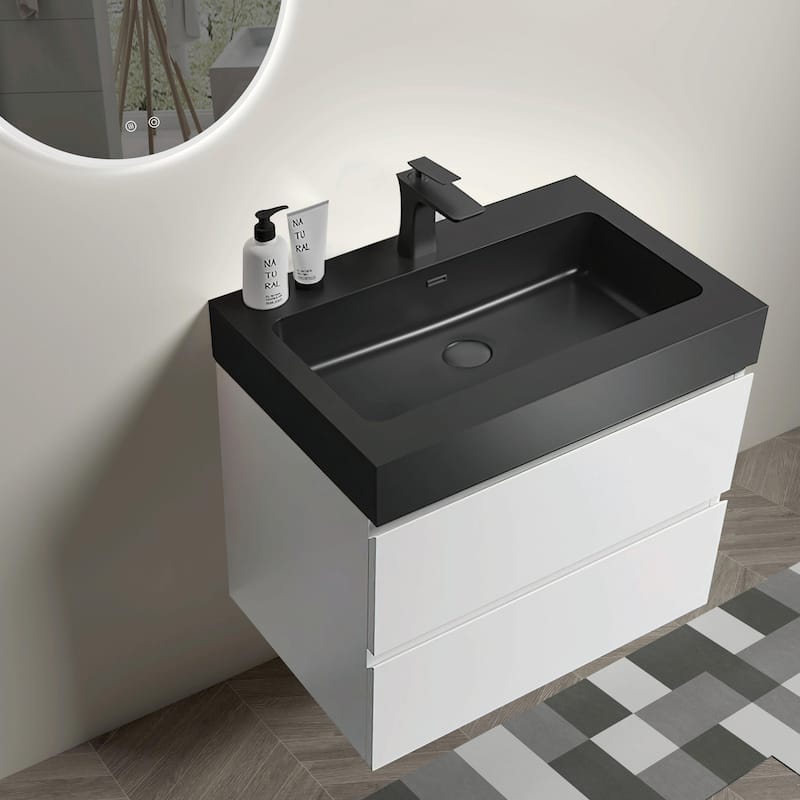 36"/30"/24" Floating Bathroom Vanity with Sink, Wall-Mounted Storage Cabinet